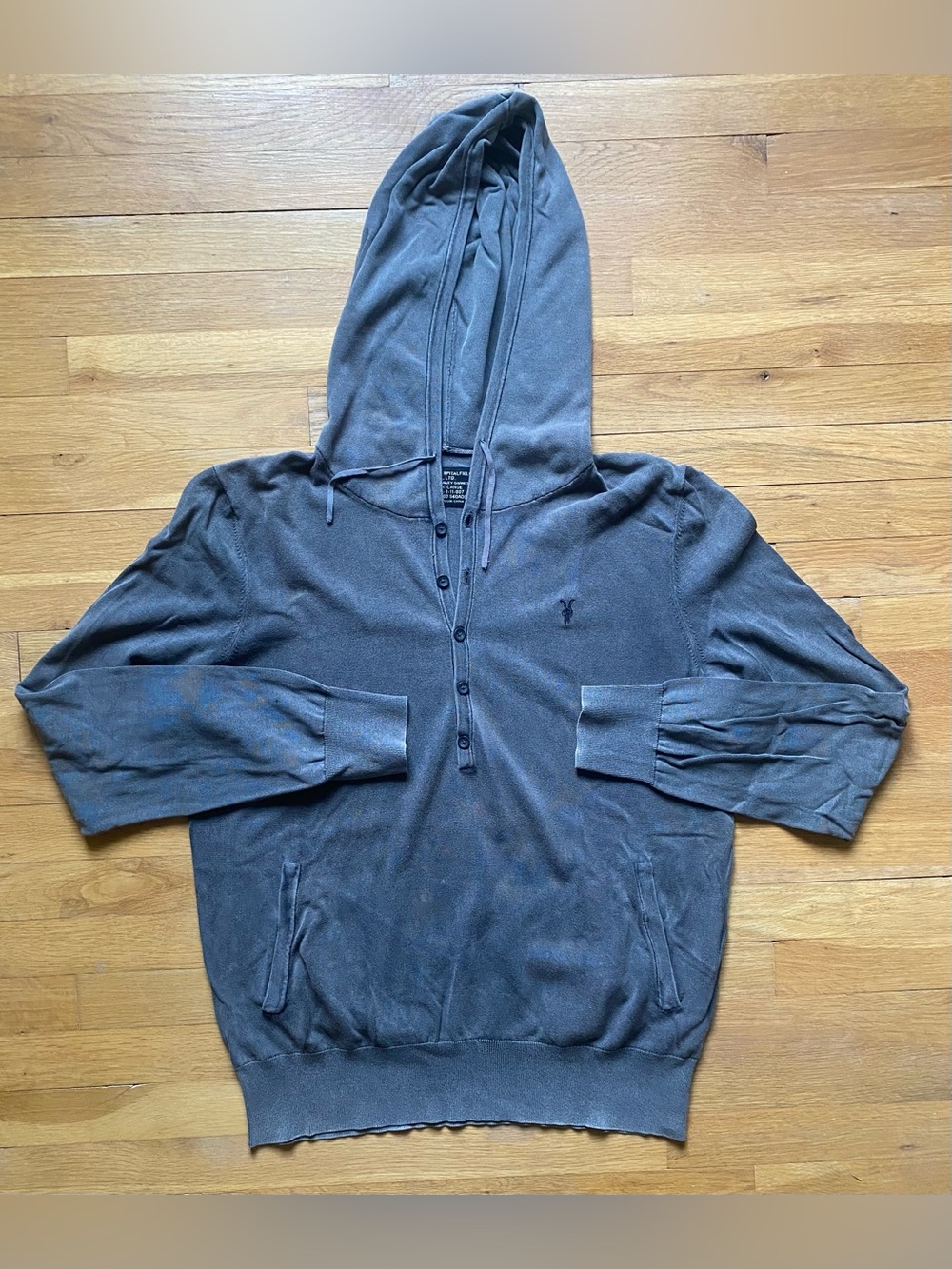 AllSaints Men's Charcoal Hoodie
